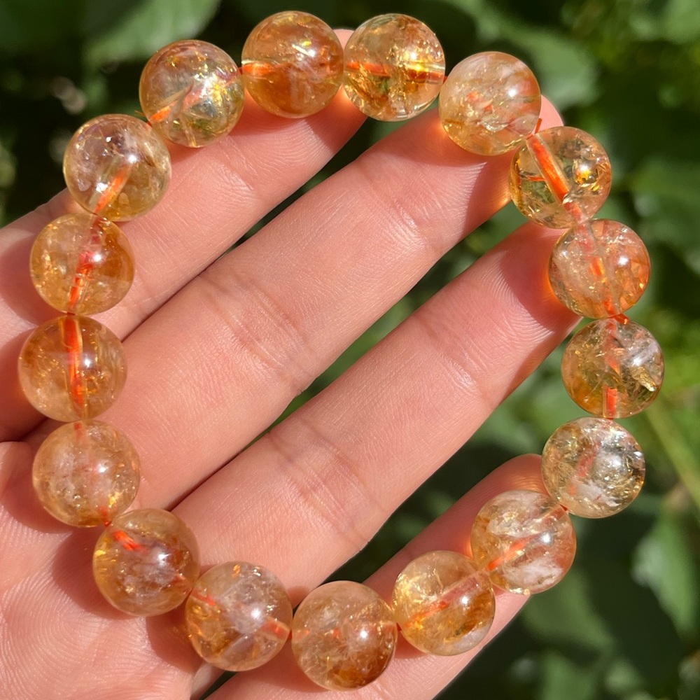 12mm‎ stretchable citrine bracelet